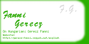 fanni gerecz business card